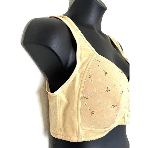 NEW Daisy Bra front snap front cotton plus size 3XL wireless bra - Picture 6 of 12
